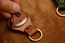 Load image into Gallery viewer, MerrySix Crafts Handmade Apple AirTag Leather Key Ring Airtags Case Tracker Cover
