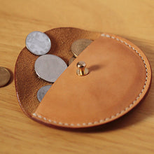 Load image into Gallery viewer, MerrySix Crafts Handmade Veg-tanned Leather Cute Earbud Case Wire Organizer Coin Purse
