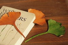 Load image into Gallery viewer, MerrySix Crafts Handmade Ginkgo Veg-Tanned Personalized Cute Leaf Bookmark
