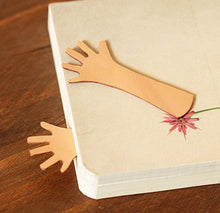 Load image into Gallery viewer, MerrySix Crafts Handmade Natural Veg-Tanned Leather Personalized Cute Hand Bookmark

