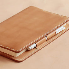 Load image into Gallery viewer, MerrySix Crafts Handmade Natural Veg-tanned Leather Field Note Book Cover Journal Diary
