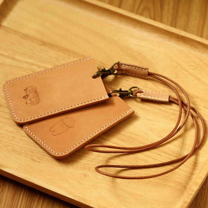 MerrySix Crafts Handcrafting Slim Natural Color Card Holder with Wrist Strap RFID Leather Business Card Holder Wallet for Men & Women