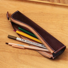 Load image into Gallery viewer, MerrySix Crafts Handmade Cute Small Pencil Case Veg-tanned Leather Pen Pouch Bag
