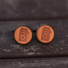 Load image into Gallery viewer, &quot;Doctor Who&quot; Symbol Handmade Leather Men&#39;s Cufflinks at MerrySix
