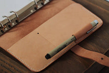 Load image into Gallery viewer, MerrySix Handmade Crafts 100% Hand-Stitched Veg-tanned Leather Note Book Cover
