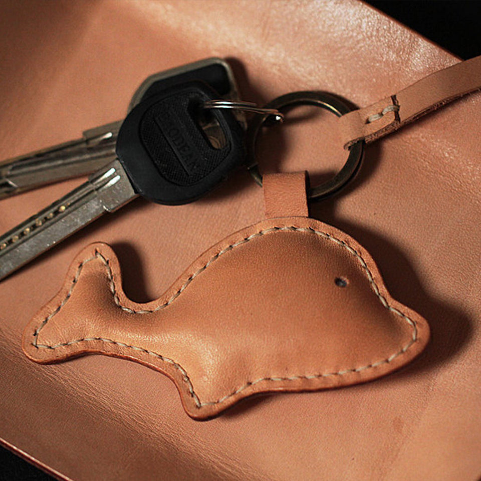 Handmade Veg-Tanned Leather Personalized Cute Key Chain
