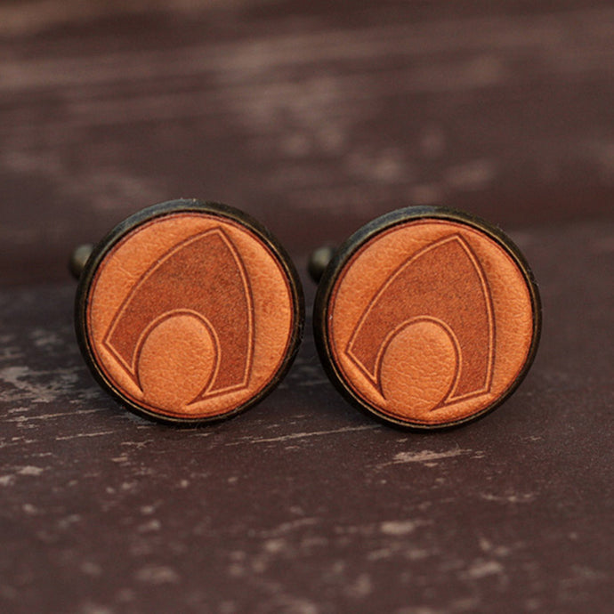 Aquaman Handcrafted Leather Cufflinks for Men