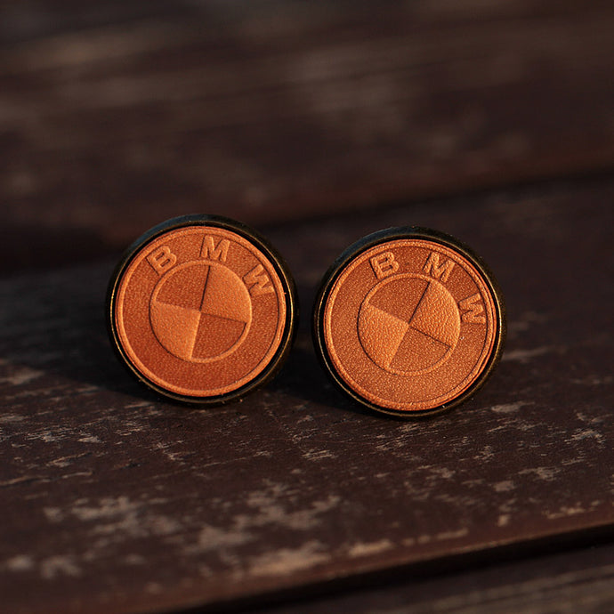 BMW Cufflinks for Men Handcrafted Leather Car Cuff Links