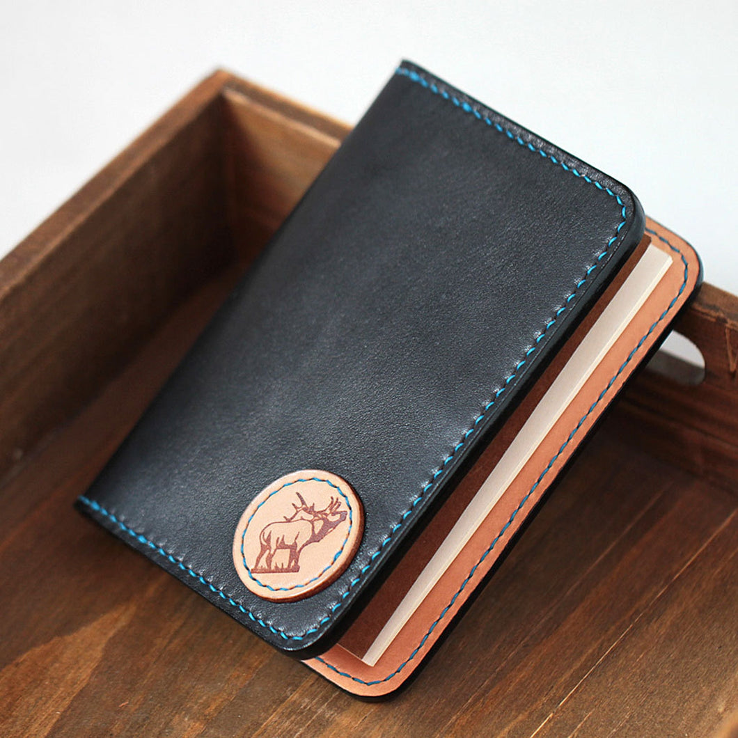 MerrySix Crafts Handmade Slim Black Personalized RFID Card Holder Wallets for Men & Women