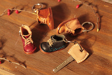 Load image into Gallery viewer, MerrySix Crafts Handmade Cute Boot Key Chain Veg-Tanned Leather Personalized Bag Charm
