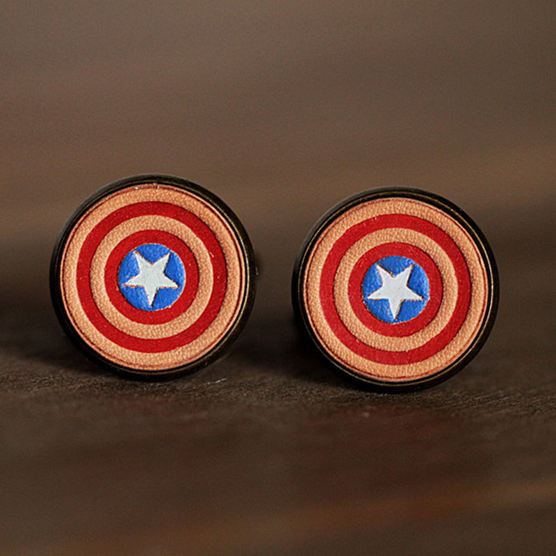 Superhero Captain America Cufflinks Marvel Cufflinks for Men