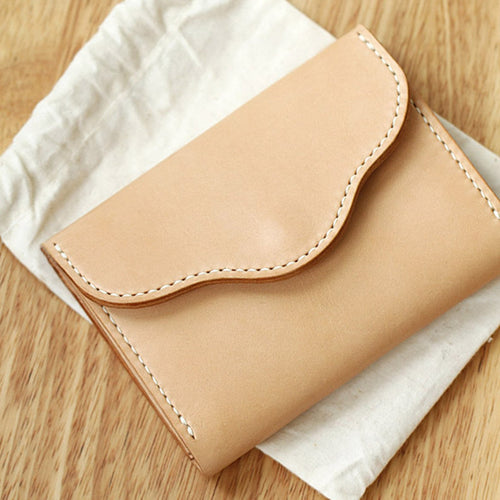 MerrySix Crafts Handmade Minimalist Wallets for Men & Women RFID Front Pocket Leather Business Card Holder Wallet