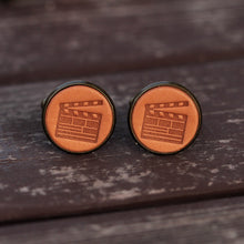 Load image into Gallery viewer, Clapperboard Handcrafted Leather Cufflinks for Men
