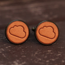 Load image into Gallery viewer, Cloud Pattern Handmade Leather Men&#39;s Cufflinks
