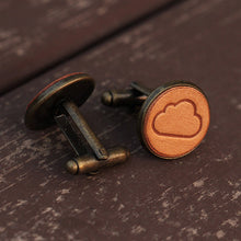 Load image into Gallery viewer, Cloud Pattern Handcrafted Leather Cufflinks for Men
