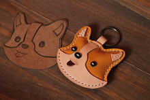 Load image into Gallery viewer, MerrySix Crafts Handmade Corgi Dog Key Chain Veg-Tanned Personalized Cute Animal Key Ring Bag Charm
