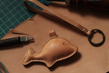 Load image into Gallery viewer, MerrySix Crafts Handmade Cute Dolphin Key Chain Veg-Tanned Leather Personalized Animal Bag Charm
