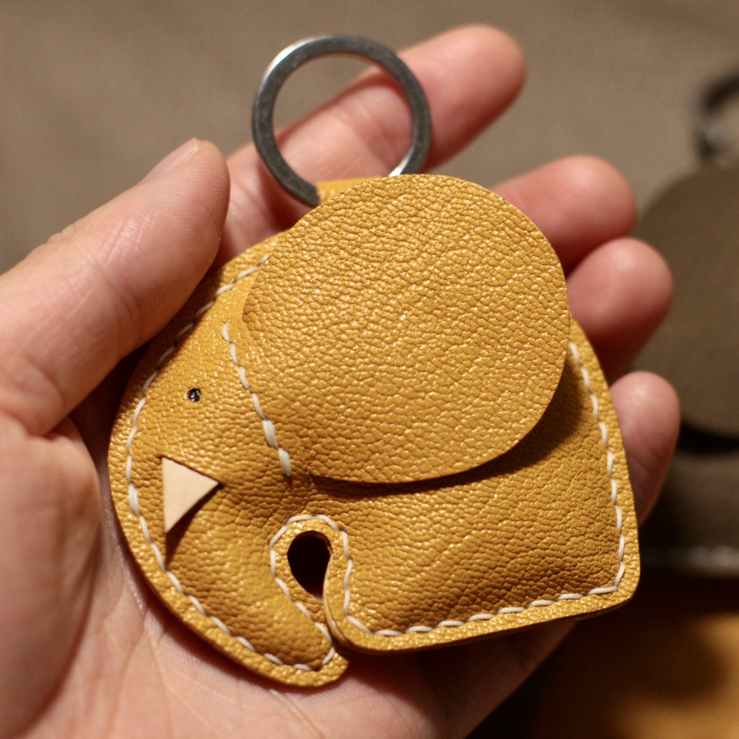 MerrySix Crafts Handmade Cute Elephant Key Chain Personalized Key Ring