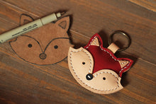 Load image into Gallery viewer, MerrySix Handcrafted Crafts Handmade Cute Fox Key Chain Veg-Tanned Personalized Animal Bag Charm
