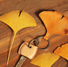 Load image into Gallery viewer, MerrySix Handcrafted Crafts Handmade Ginkgo Veg-Tanned Personalized Cute Leaf Key Chain Bag Charm
