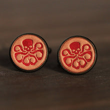 Load image into Gallery viewer, Handcrafted Hydra Marvel Leather Cufflinks for Men
