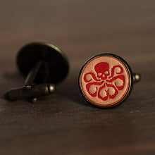 Load image into Gallery viewer, Handcrafted Hydra Cuff Links Marvel Leather Cufflinks for Men

