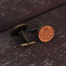 Load image into Gallery viewer, Handmade Hydra Cuff Links Marvel Leather Cufflinks for Men
