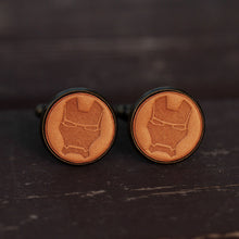 Load image into Gallery viewer, Iron Man Superhero Handcrafted Leather Cufflinks for Men
