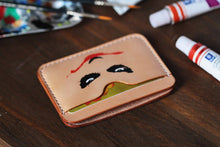 Load image into Gallery viewer, MerrySix Crafts Hand Drawing Joker Card Holdeår Handmade RFID Leather Business Card Case Wallet
