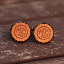 Load image into Gallery viewer, MG Car Cufflinks for Men Handcrafted Leather Cuff Links
