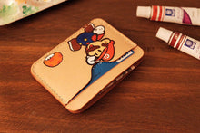 Load image into Gallery viewer, MerrySix Crafts Hand Drawing Mario Card Holder Handmade RFID Leather Business Card Case Wallet
