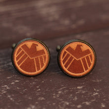 Load image into Gallery viewer, Marvel SHIELD Leather Cufflinks for Men
