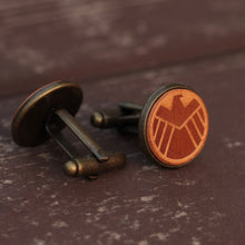 Load image into Gallery viewer, Marvel SHIELD Handcrafted Leather Cufflinks for Men
