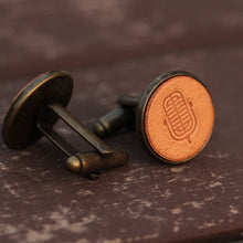 Load image into Gallery viewer, Microphone Handcrafted Leather Mic Cufflinks for Men

