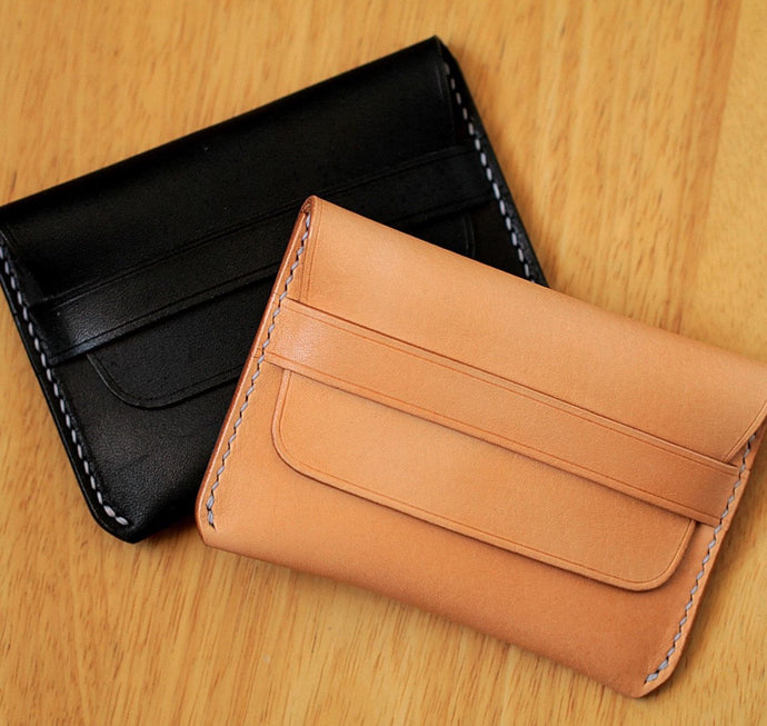 MerrySix Crafts Handmade Slim Minimalist Wallets for Men & Women RFID Front Pocket Leather Business Card Holder Wallet Card Case