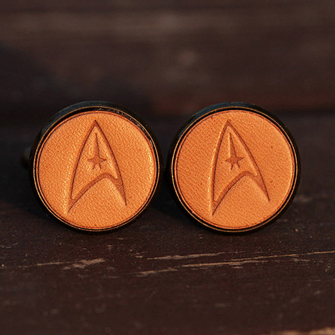 Star Trek Handcrafted Leather Cufflinks for Men