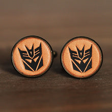 Load image into Gallery viewer, Transformer Decepticons Handcrafted Leather Cufflinks for Men
