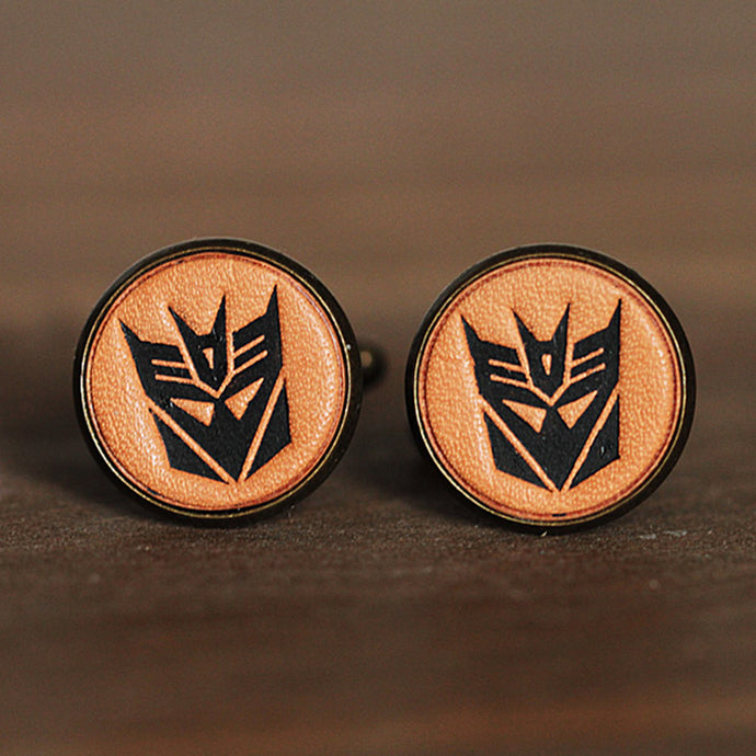Transformer Decepticons Handcrafted Leather Cufflinks for Men