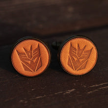 Load image into Gallery viewer, Transformer Decepticons Handmade Leather Cufflinks for Men
