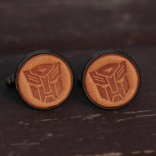 Load image into Gallery viewer, Transformers Optimus Prime Handcrafted Leather Cufflinks for Men
