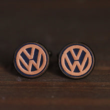 Load image into Gallery viewer, Vintage VW Volkswagen Leather Cufflinks for Men
