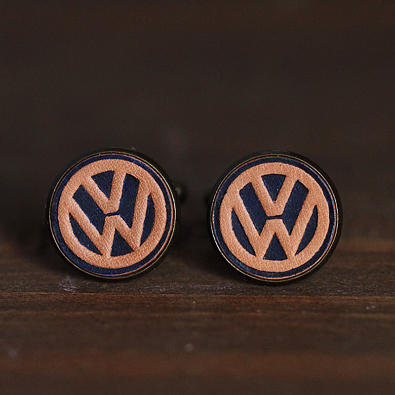 Vintage VW Volkswagen Leather Cufflinks for Men