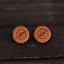 Load image into Gallery viewer, The Flash Superhero Handcrafted Leather Cufflinks for Men
