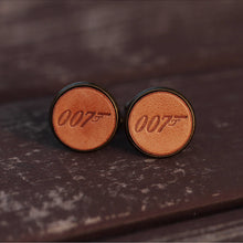 Load image into Gallery viewer, James Bond Cufflinks for men 007 Handcrafted Leather Cuff Links
