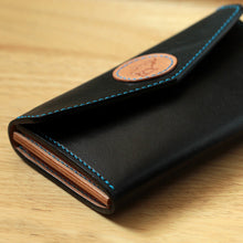 Load image into Gallery viewer, MerrySix Crafts Hand Stitching Slim Black RFID Card Holder Wallets for Men &amp; Women
