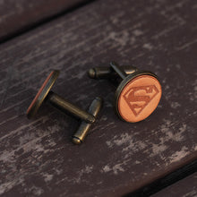 Load image into Gallery viewer, Handcrafted Superman Cuff Links Superhero Cufflinks for Men
